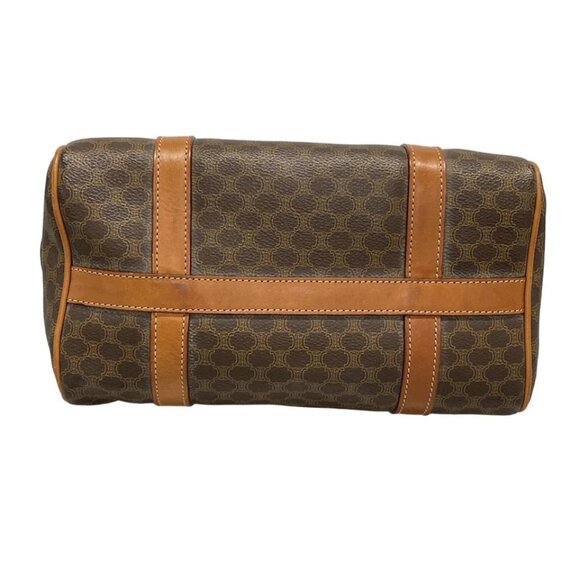 CELINE Macadam - Dark Brown Beige Brown PVC Leather Handbag 249-051725 - Picture 5 of 11